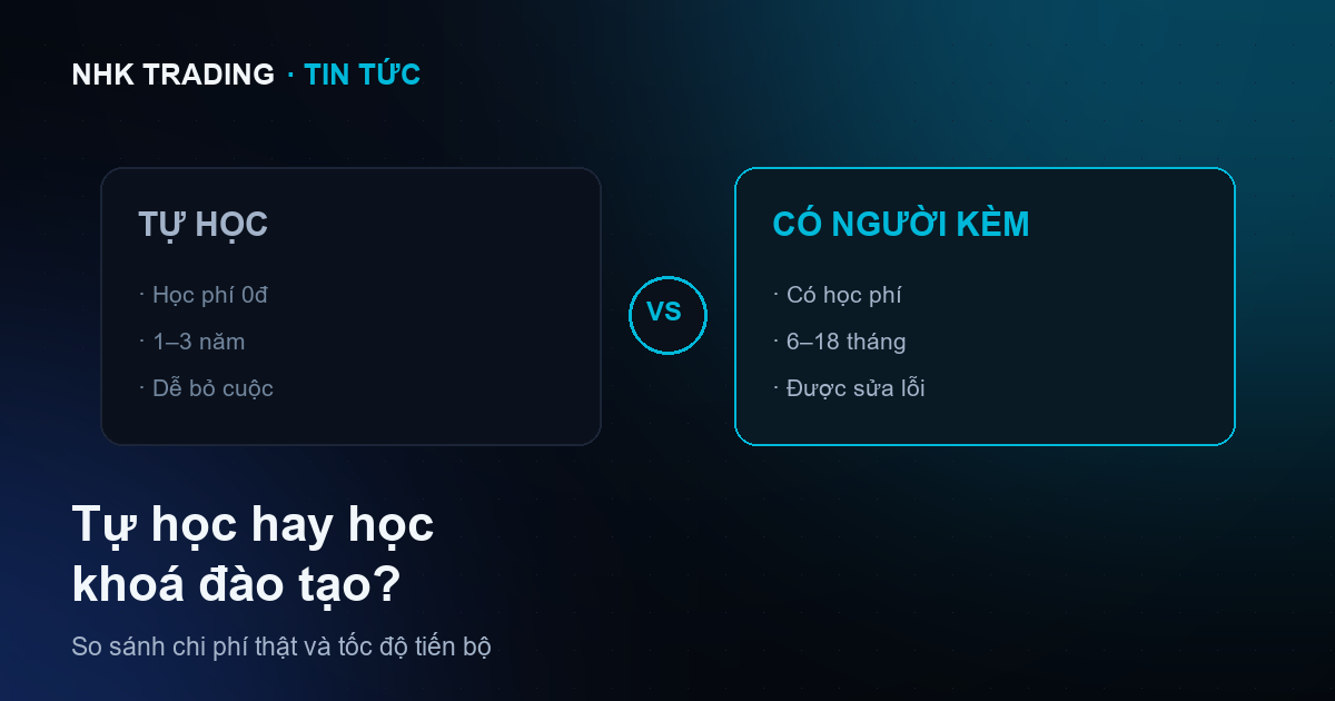 So sánh tự học trade vàng và tham gia khoá đào tạo giao dịch vàng